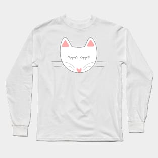 Cute girly pink kitty cat. Long Sleeve T-Shirt